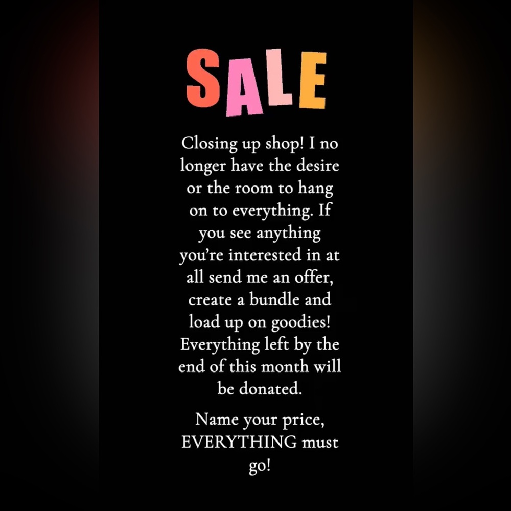 Closet Clear Out - Make an Offer